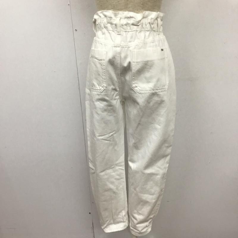 ザラ ZARA パンツ デニム、ジーンズ デニムパンツ ワイドパンツ カジュアルパンツ 34インチ 無地 白 / ホワイト /  レディース USED 古着 中古 10125348