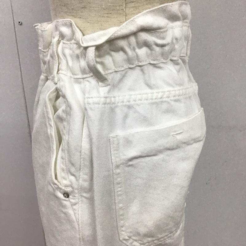 ザラ ZARA パンツ デニム、ジーンズ デニムパンツ ワイドパンツ カジュアルパンツ 34インチ 無地 白 / ホワイト /  レディース USED 古着 中古 10125348