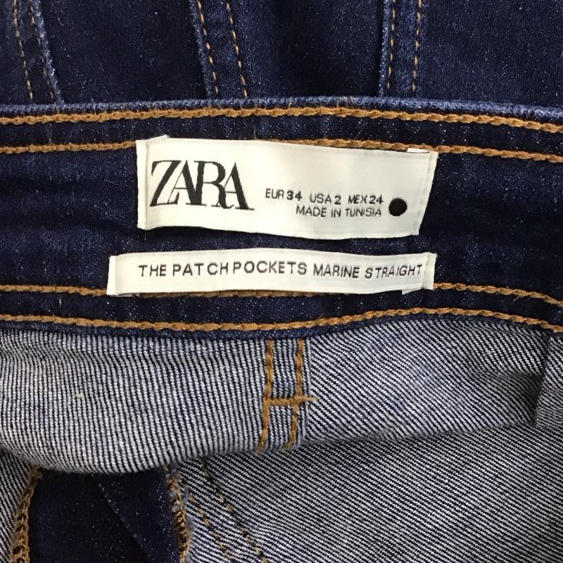 ザラ ZARA パンツ デニム、ジーンズ デニムパンツ スリムパンツ カジュアルパンツ 34インチ 無地 インディゴ / インディゴ /  レディース USED 古着 中古 10125349