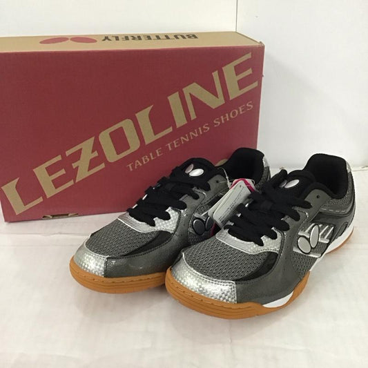 バタフライ BUTTERFLY シューズ シューズ 卓球シューズ レゾライン サル 93640 24.5cm 無地 黒 / ブラック / X 白 / ホワイト / X 銀 / シルバー /  レディース USED 古着 中古 10125353