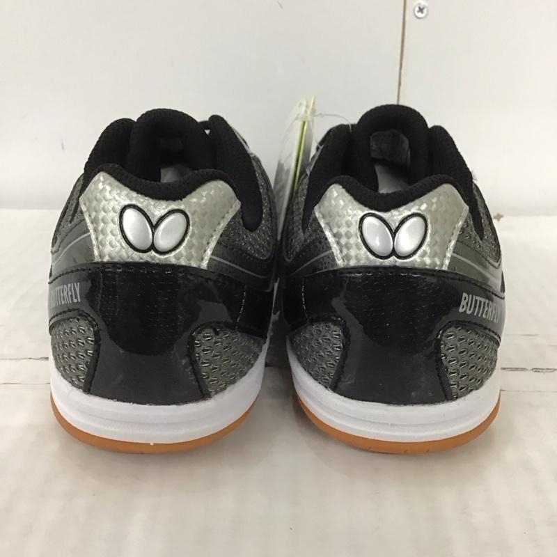 バタフライ BUTTERFLY シューズ シューズ 卓球シューズ レゾライン サル 93640 24.0cm 無地 黒 / ブラック / X 白 / ホワイト / X 銀 / シルバー /  レディース USED 古着 中古 10125354