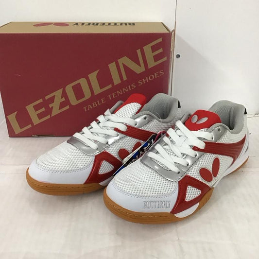 バタフライ BUTTERFLY シューズ シューズ レゾライントライネックス 93600 卓球 シューズ lezoline 23.5cm 無地 白 / ホワイト / X 赤 / レッド /  レディース USED 古着 中古 10125384