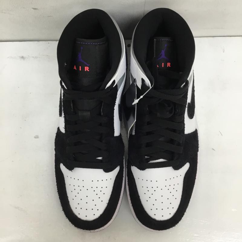 ナイキ NIKE スニーカー スニーカー 852542-105 Nike Air Jordan 1 Mid Purple ナイキ エアジョーダン1 ミッド パープル 26.5cm ロゴ、文字 白 / ホワイト / X 黒 / ブラック / X 紫 / パープル /  メンズ USED 古着 中古 10125389