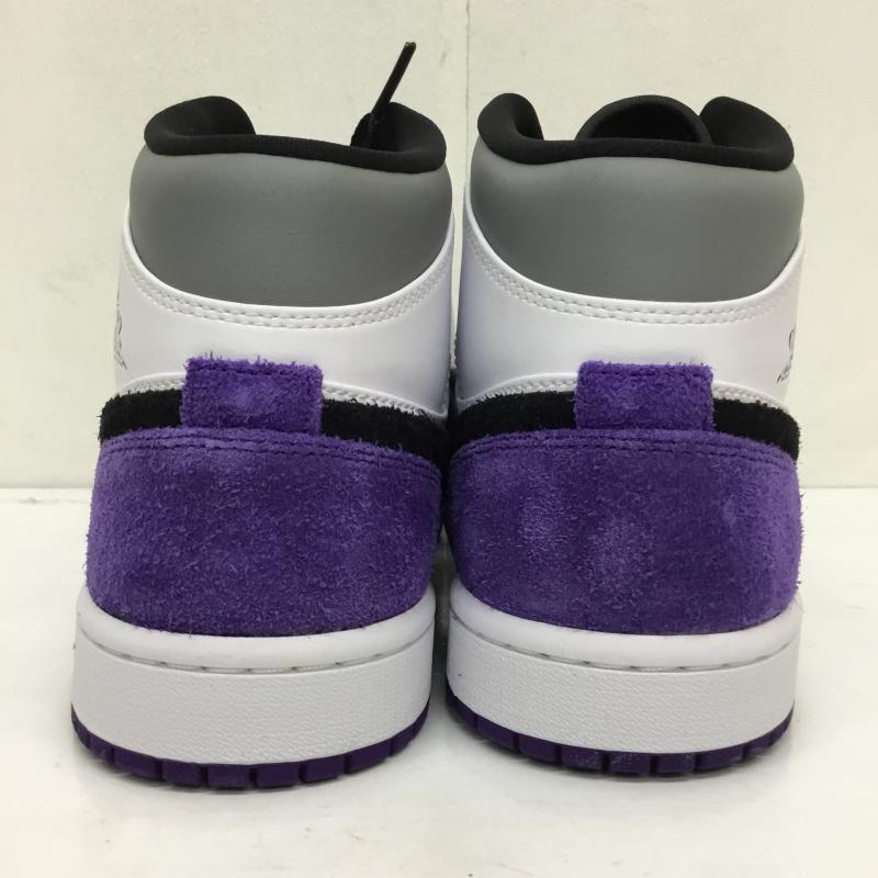 ナイキ NIKE スニーカー スニーカー 852542-105 Nike Air Jordan 1 Mid Purple ナイキ エアジョーダン1 ミッド パープル 26.5cm ロゴ、文字 白 / ホワイト / X 黒 / ブラック / X 紫 / パープル /  メンズ USED 古着 中古 10125389