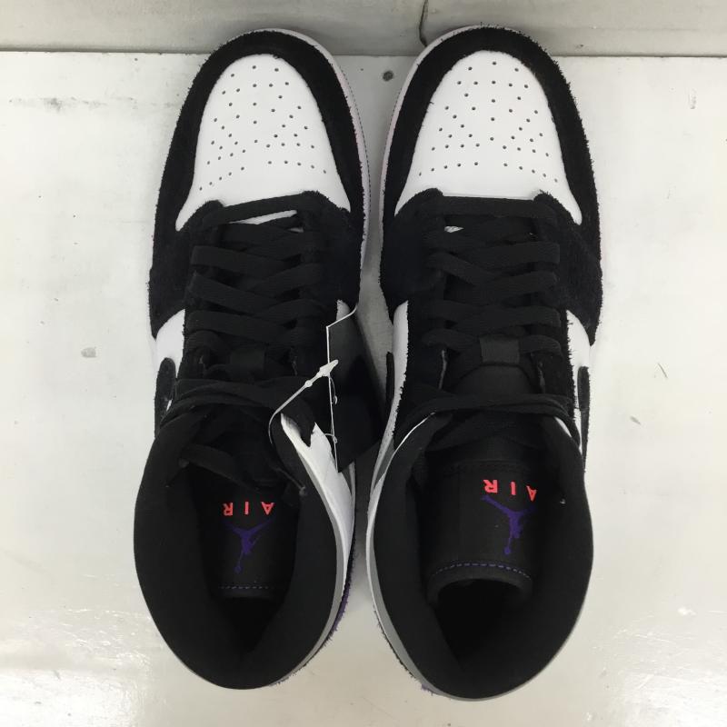 ナイキ NIKE スニーカー スニーカー 852542-105 Nike Air Jordan 1 Mid Purple ナイキ エアジョーダン1 ミッド パープル 26.5cm ロゴ、文字 白 / ホワイト / X 黒 / ブラック / X 紫 / パープル /  メンズ USED 古着 中古 10125389