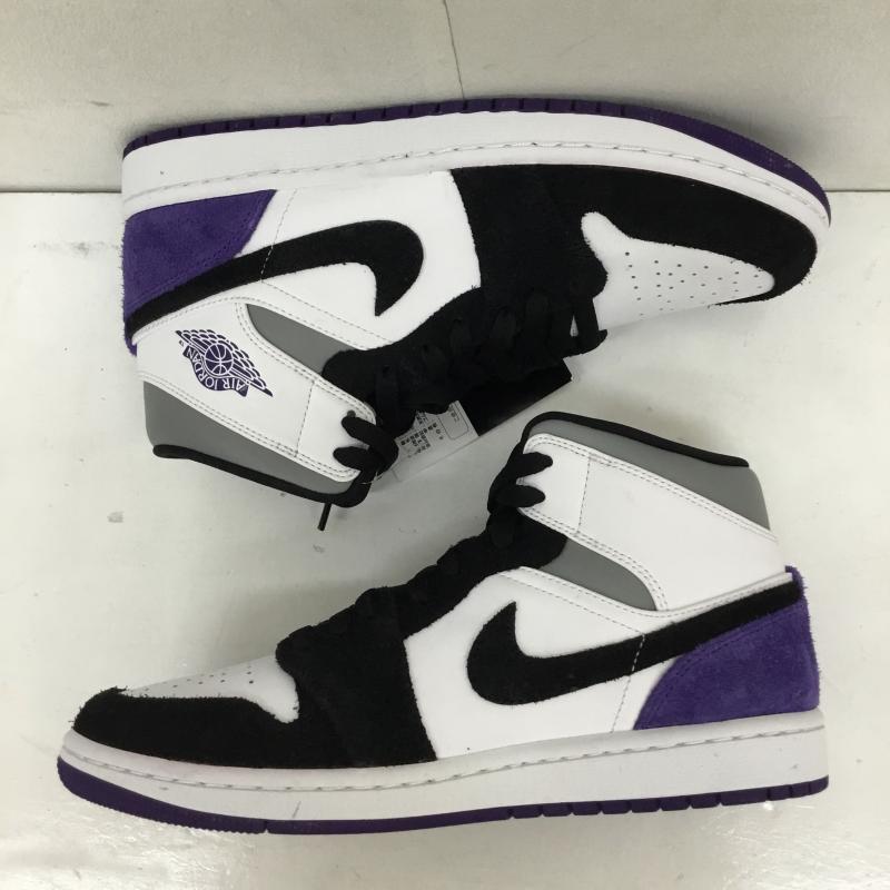 ナイキ NIKE スニーカー スニーカー 852542-105 Nike Air Jordan 1 Mid Purple ナイキ エアジョーダン1 ミッド パープル 26.5cm ロゴ、文字 白 / ホワイト / X 黒 / ブラック / X 紫 / パープル /  メンズ USED 古着 中古 10125389