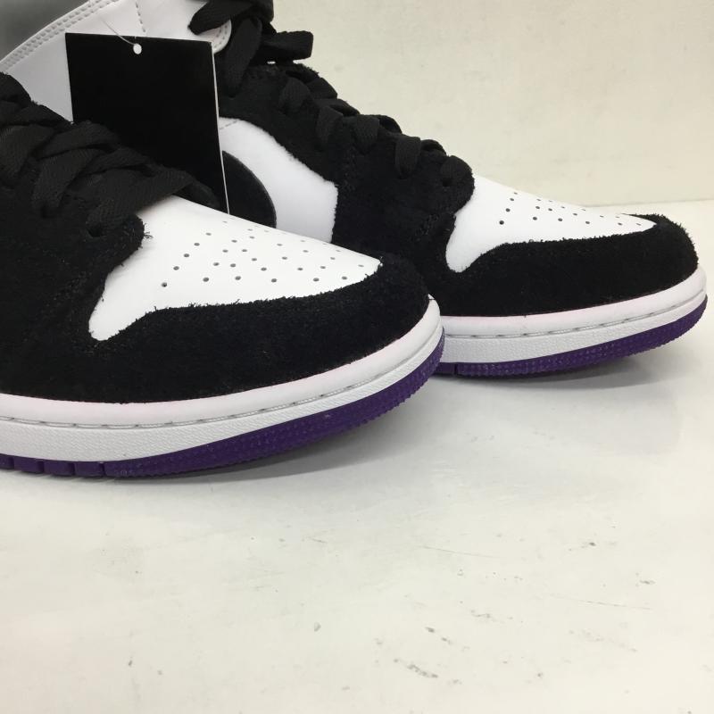 ナイキ NIKE スニーカー スニーカー 852542-105 Nike Air Jordan 1 Mid Purple ナイキ エアジョーダン1 ミッド パープル 26.5cm ロゴ、文字 白 / ホワイト / X 黒 / ブラック / X 紫 / パープル /  メンズ USED 古着 中古 10125389