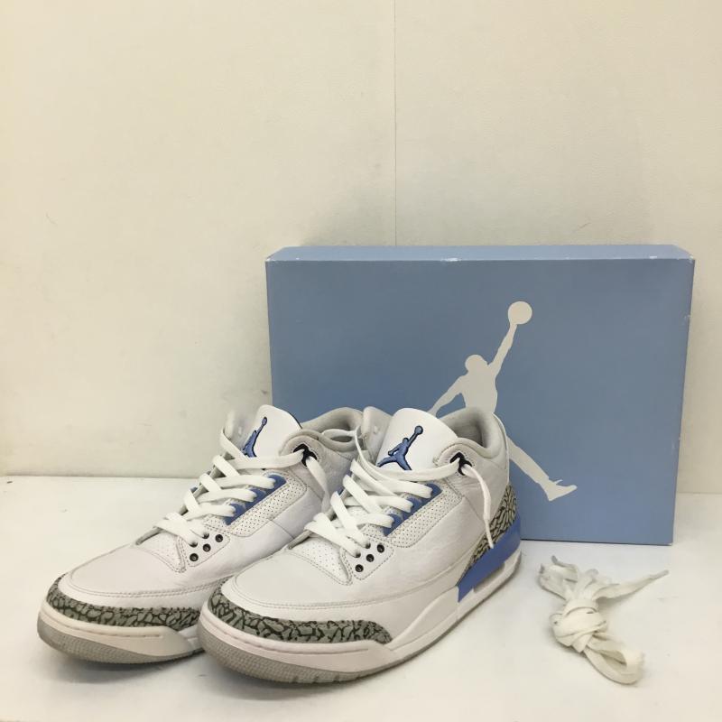 ナイキ NIKE スニーカー スニーカー CT8532-104 Nike Air Jordan 3 Retro UNC (2020) ナイキ エアジョーダン3 レトロ UNC (2020) 28.0cm ロゴ、文字 X  白 / ホワイト / X 黒 / ブラック / X 灰 / グレー / X 青 / ブルー /  メンズ USED 古着 中古 10125396