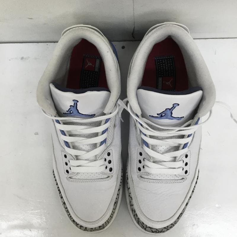 ナイキ NIKE スニーカー スニーカー CT8532-104 Nike Air Jordan 3 Retro UNC (2020) ナイキ エアジョーダン3 レトロ UNC (2020) 28.0cm ロゴ、文字 X  白 / ホワイト / X 黒 / ブラック / X 灰 / グレー / X 青 / ブルー /  メンズ USED 古着 中古 10125396