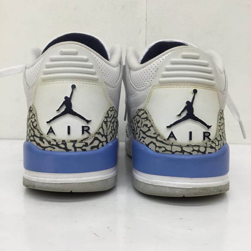 ナイキ NIKE スニーカー スニーカー CT8532-104 Nike Air Jordan 3 Retro UNC (2020) ナイキ エアジョーダン3 レトロ UNC (2020) 28.0cm ロゴ、文字 X  白 / ホワイト / X 黒 / ブラック / X 灰 / グレー / X 青 / ブルー /  メンズ USED 古着 中古 10125396