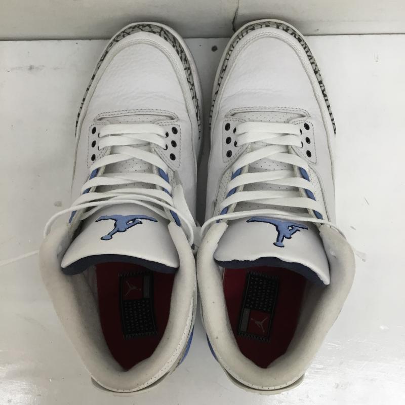 ナイキ NIKE スニーカー スニーカー CT8532-104 Nike Air Jordan 3 Retro UNC (2020) ナイキ エアジョーダン3 レトロ UNC (2020) 28.0cm ロゴ、文字 X  白 / ホワイト / X 黒 / ブラック / X 灰 / グレー / X 青 / ブルー /  メンズ USED 古着 中古 10125396