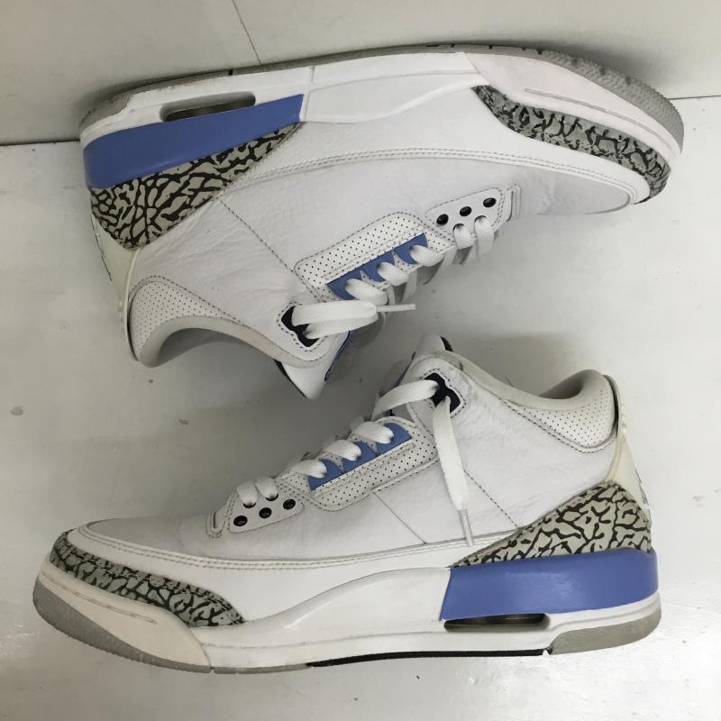 ナイキ NIKE スニーカー スニーカー CT8532-104 Nike Air Jordan 3 Retro UNC (2020) ナイキ エアジョーダン3 レトロ UNC (2020) 28.0cm ロゴ、文字 X  白 / ホワイト / X 黒 / ブラック / X 灰 / グレー / X 青 / ブルー /  メンズ USED 古着 中古 10125396