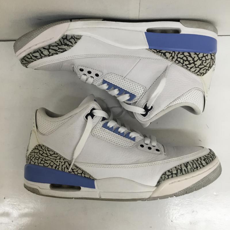 ナイキ NIKE スニーカー スニーカー CT8532-104 Nike Air Jordan 3 Retro UNC (2020) ナイキ エアジョーダン3 レトロ UNC (2020) 28.0cm ロゴ、文字 X  白 / ホワイト / X 黒 / ブラック / X 灰 / グレー / X 青 / ブルー /  メンズ USED 古着 中古 10125396