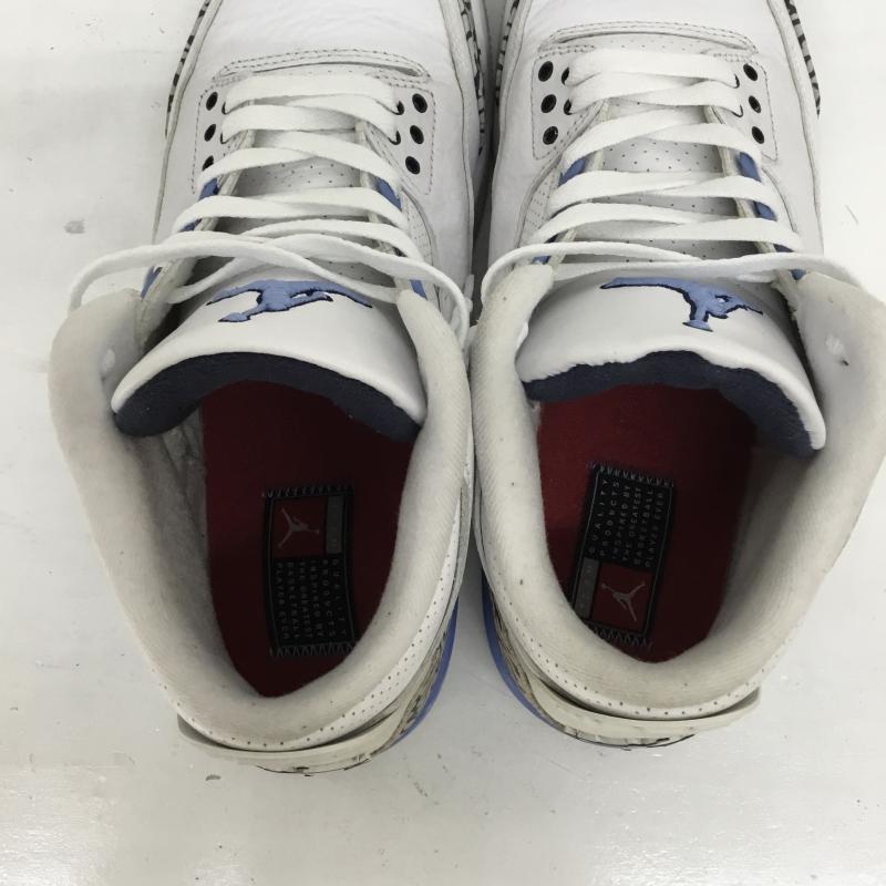 ナイキ NIKE スニーカー スニーカー CT8532-104 Nike Air Jordan 3 Retro UNC (2020) ナイキ エアジョーダン3 レトロ UNC (2020) 28.0cm ロゴ、文字 X  白 / ホワイト / X 黒 / ブラック / X 灰 / グレー / X 青 / ブルー /  メンズ USED 古着 中古 10125396