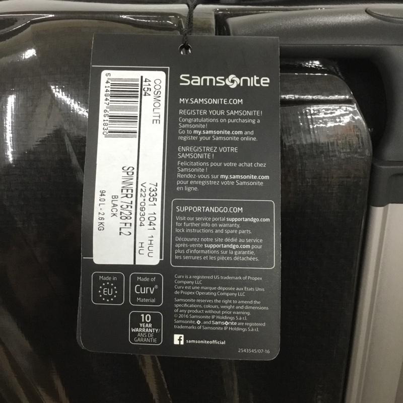 サムソナイト Samsonite スーツケース、トランク スーツケース、トランク コスモライト 75cm 94L ブラック 73351 1041 Samsonite Cosmolite 3.0 Spinner 無地 黒 / ブラック /  メンズ USED 古着 中古 10125419