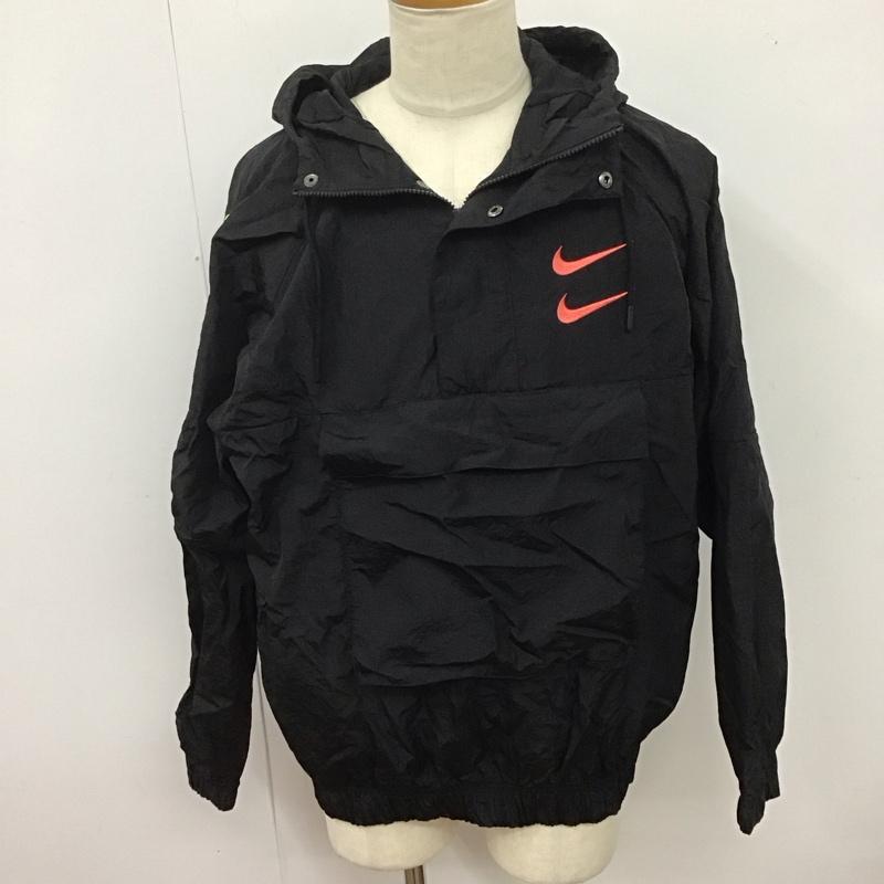 ナイキ NIKE ジャケット、上着 ジャケット、ブレザー dj0477-010 ナイロンジャケット カジュアルジャケット アウター XL ロゴ、文字 黒 / ブラック /  メンズ USED 古着 中古 10125463