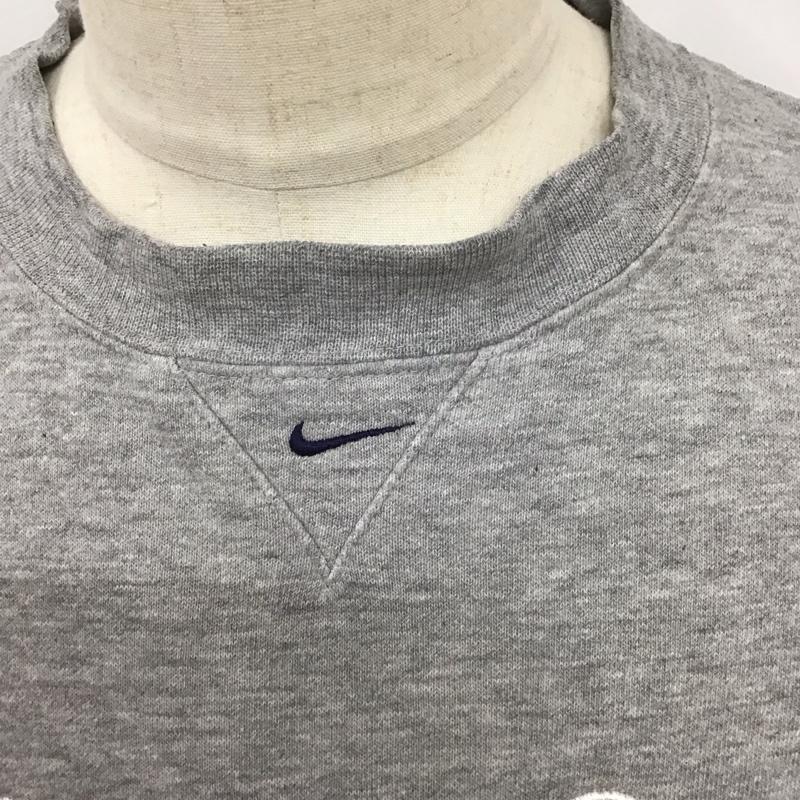 ナイキ NIKE トレーナー 長袖 長袖トレーナー スウェット クルーネック プルオーバー L ロゴ、文字 灰 / グレー /  メンズ USED 古着 中古 10125470