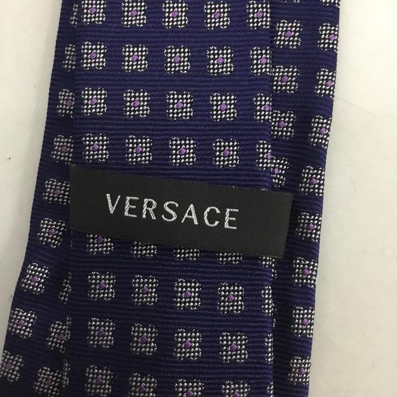 ヴェルサーチ VERSACE ネクタイ ネクタイ シルク 総柄 紺 / ネイビー /  メンズ USED 古着 中古 10125564