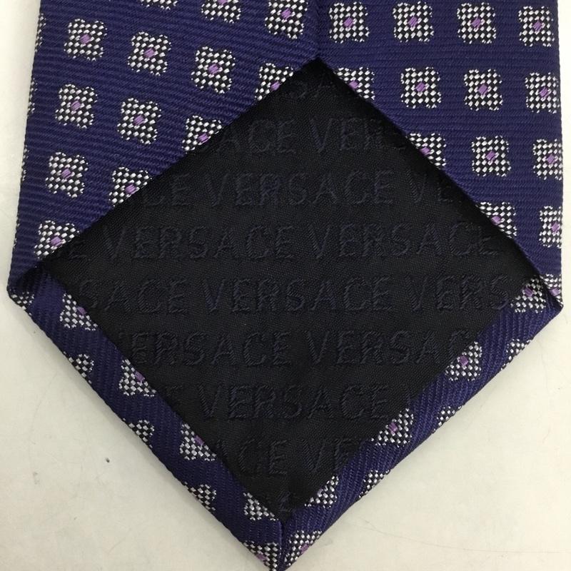 ヴェルサーチ VERSACE ネクタイ ネクタイ シルク 総柄 紺 / ネイビー /  メンズ USED 古着 中古 10125564