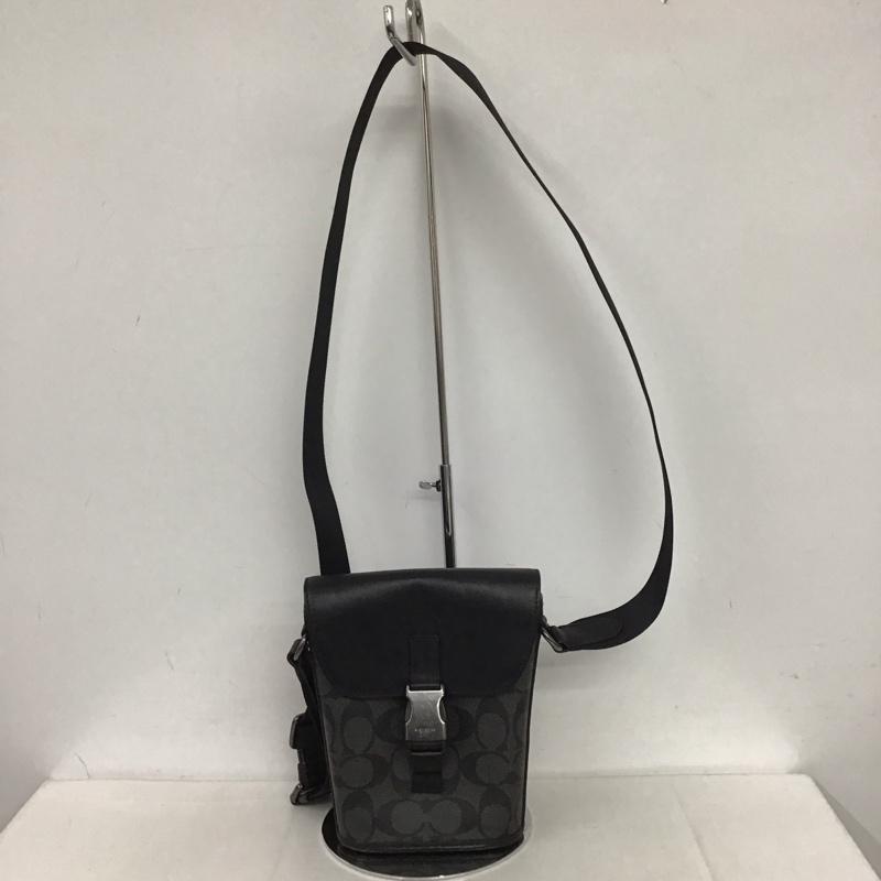コーチ COACH ショルダーバッグ ショルダーバッグ B2280-C3134 シグネチャー トラック スモール フラップ クロスボディ 総柄 黒 / ブラック /  メンズ USED 古着 中古 10125574