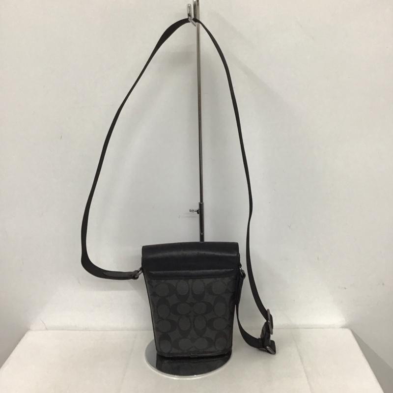 コーチ COACH ショルダーバッグ ショルダーバッグ B2280-C3134 シグネチャー トラック スモール フラップ クロスボディ 総柄 黒 / ブラック /  メンズ USED 古着 中古 10125574