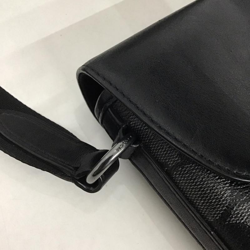 コーチ COACH ショルダーバッグ ショルダーバッグ B2280-C3134 シグネチャー トラック スモール フラップ クロスボディ 総柄 黒 / ブラック /  メンズ USED 古着 中古 10125574