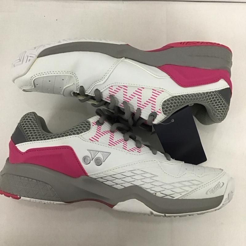 ヨネックス YONEX スニーカー スニーカー テニスシューズ POWER CUSHION103 パワークッション103 オムニ・クレーコート用 SHT103-062 25.5cm 無地 白 / ホワイト / X 桃 / ピンク /  メンズ USED 古着 中古 10125584