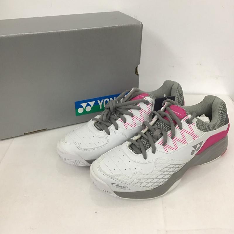 ヨネックス YONEX スニーカー スニーカー テニスシューズ POWER CUSHION103 パワークッション103 オムニ・クレーコート用 SHT103-062 24.5cm 無地 白 / ホワイト / X 桃 / ピンク /  レディース USED 古着 中古 10125587