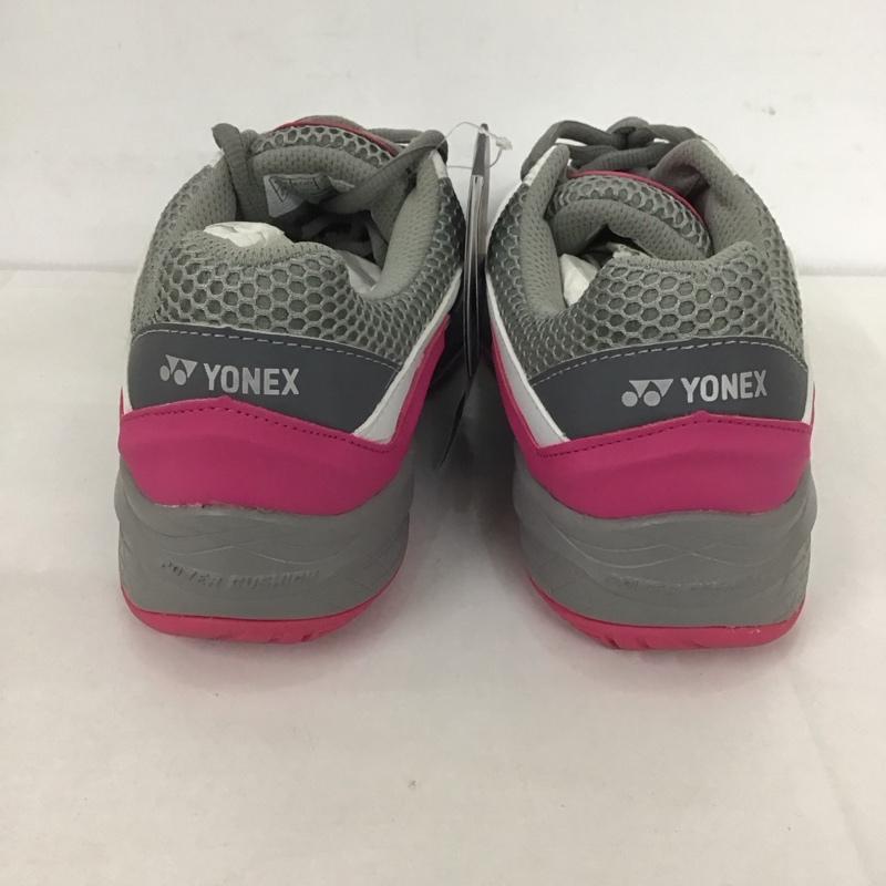 ヨネックス YONEX スニーカー スニーカー テニスシューズ POWER CUSHION103 パワークッション103 オムニ・クレーコート用 SHT103-062 24.5cm 無地 白 / ホワイト / X 桃 / ピンク /  レディース USED 古着 中古 10125587