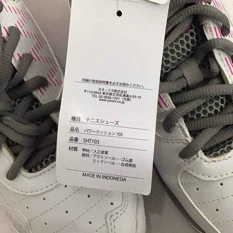 ヨネックス YONEX スニーカー スニーカー テニスシューズ POWER CUSHION103 パワークッション103 オムニ・クレーコート用 SHT103-062 25.0cm 無地 白 / ホワイト / X 桃 / ピンク /  レディース USED 古着 中古 10125588