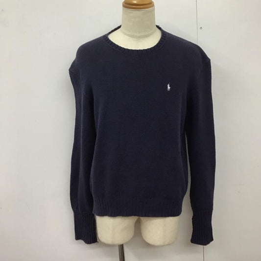 ラルフローレンスポーツ RALPH LAUREN SPORT ニット、セーター 長袖 長袖ニットカットソー クルーネック セーター L ロゴ、文字 紺 / ネイビー /  メンズ USED 古着 中古 10125594