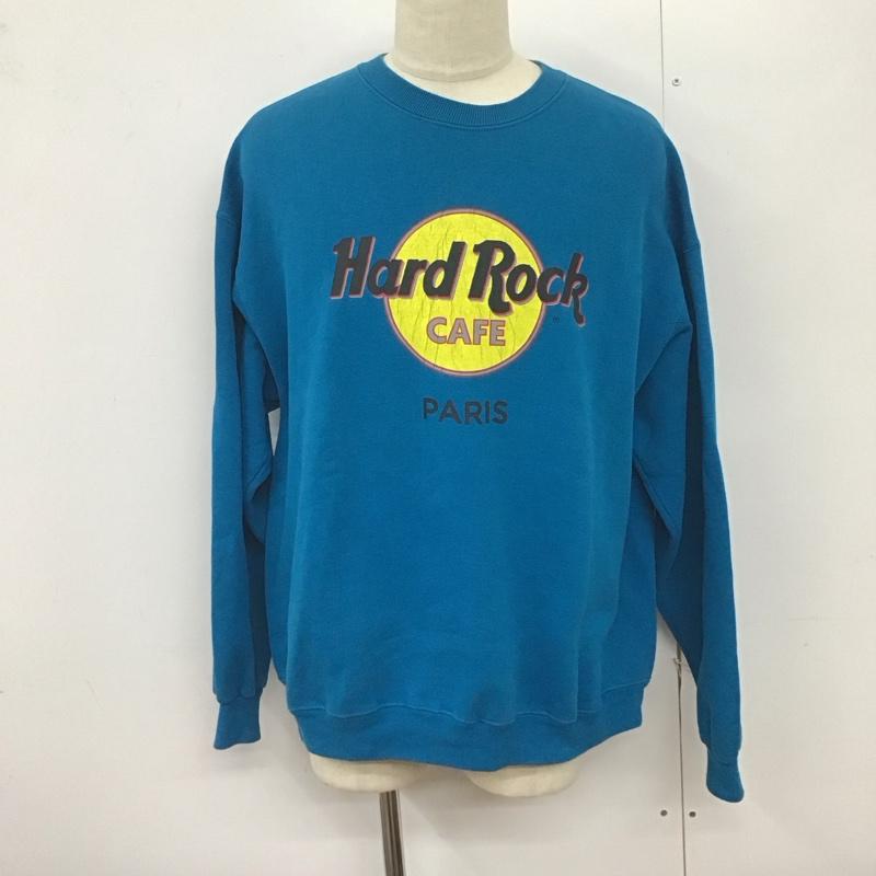 ハードロックカフェ HARD ROCK CAFE トレーナー 長袖 長袖トレーナー スウェット クルーネック プルオーバー ロゴ、文字 黒 / ブラック /  メンズ USED 古着 中古 10125612