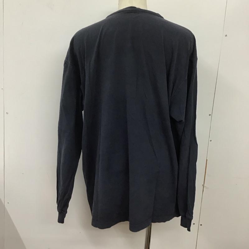 カーハート Carhartt カットソー 長袖 長袖カットソー ヘンリーネックカットソー XL ロゴ、文字 紺 / ネイビー /  メンズ USED 古着 中古 10125613