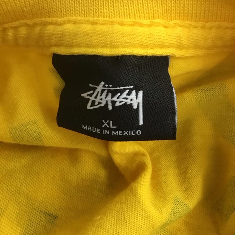 ステューシー STUSSY Tシャツ 半袖 半袖カットソー プリントTシャツ クルーネックカットソー XL プリント 黄 / イエロー /  メンズ USED 古着 中古 10125620