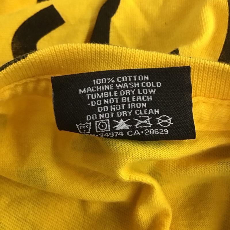 ステューシー STUSSY Tシャツ 半袖 半袖カットソー プリントTシャツ クルーネックカットソー XL プリント 黄 / イエロー /  メンズ USED 古着 中古 10125620