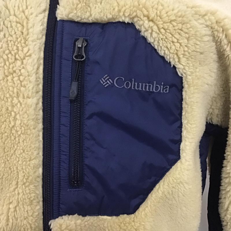 コロンビア Columbia ジャケット、上着 ジャケット、ブレザー 219 pm3743 フリースジャケット ジップアップジャケット M ロゴ、文字 ベージュ / ベージュ /  メンズ USED 古着 中古 10125623