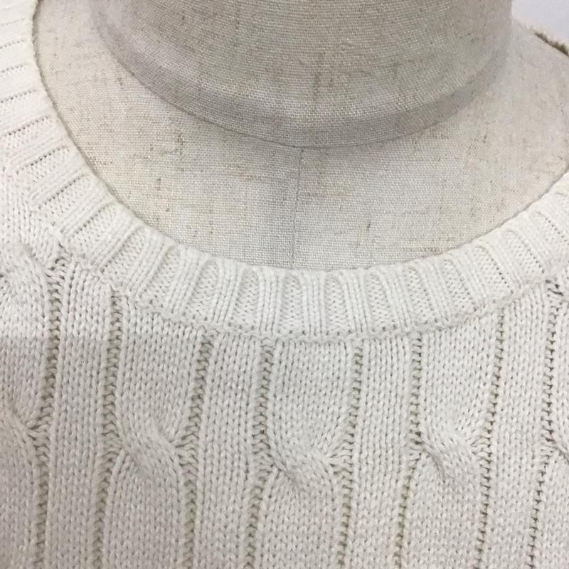 ポロラルフローレン POLO RALPH LAUREN ニット、セーター 長袖 長袖ニットカットソー クルーネック セーター XL ロゴ、文字 白 / ホワイト /  メンズ USED 古着 中古 10125631
