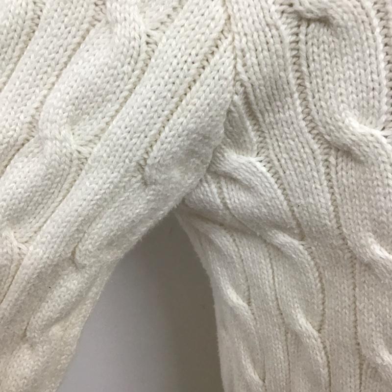 ポロラルフローレン POLO RALPH LAUREN ニット、セーター 長袖 長袖ニットカットソー クルーネック セーター XL ロゴ、文字 白 / ホワイト /  メンズ USED 古着 中古 10125631