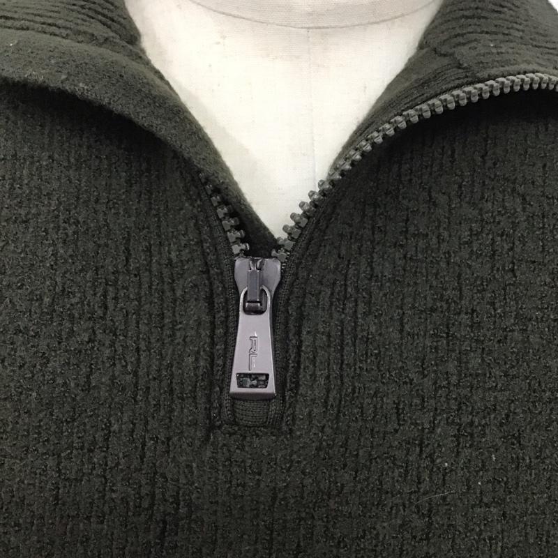ポロラルフローレン POLO RALPH LAUREN ニット、セーター 長袖 長袖ニットカットソー ジップアップネック セーター M 無地 カーキ / カーキ /  メンズ USED 古着 中古 10125635