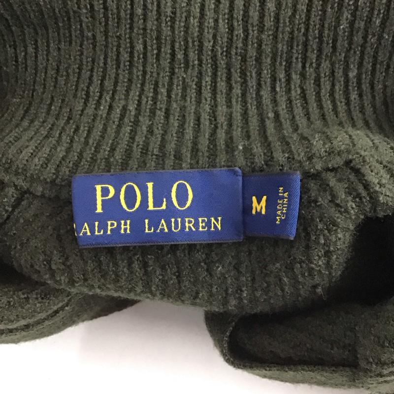 ポロラルフローレン POLO RALPH LAUREN ニット、セーター 長袖 長袖ニットカットソー ジップアップネック セーター M 無地 カーキ / カーキ /  メンズ USED 古着 中古 10125635