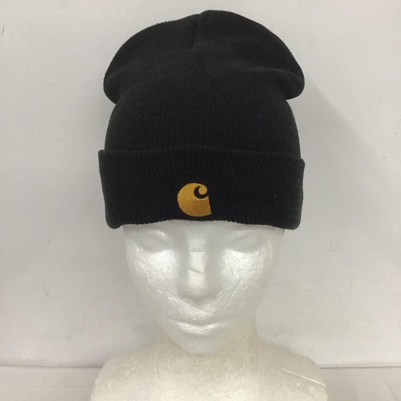 カーハート Carhartt 帽子 ニット帽 I026222 ビーニー ワンポイント 黒 / ブラック /  メンズ USED 古着 中古 10125641