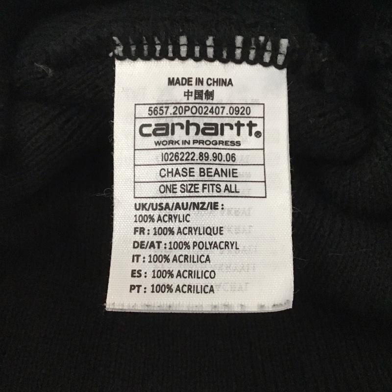 カーハート Carhartt 帽子 ニット帽 I026222 ビーニー ワンポイント 黒 / ブラック /  メンズ USED 古着 中古 10125641