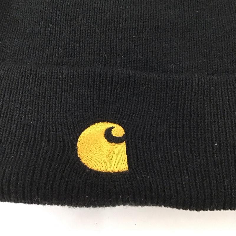カーハート Carhartt 帽子 ニット帽 I026222 ビーニー ワンポイント 黒 / ブラック /  メンズ USED 古着 中古 10125641