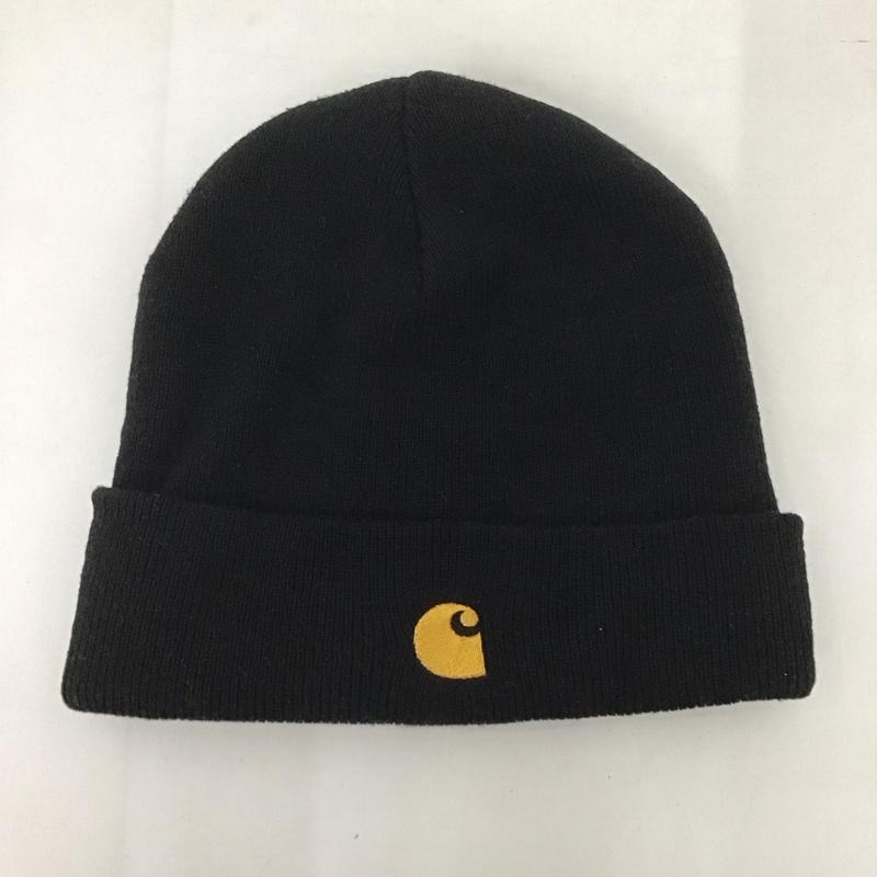 カーハート Carhartt 帽子 ニット帽 I026222 ビーニー ワンポイント 黒 / ブラック /  メンズ USED 古着 中古 10125641