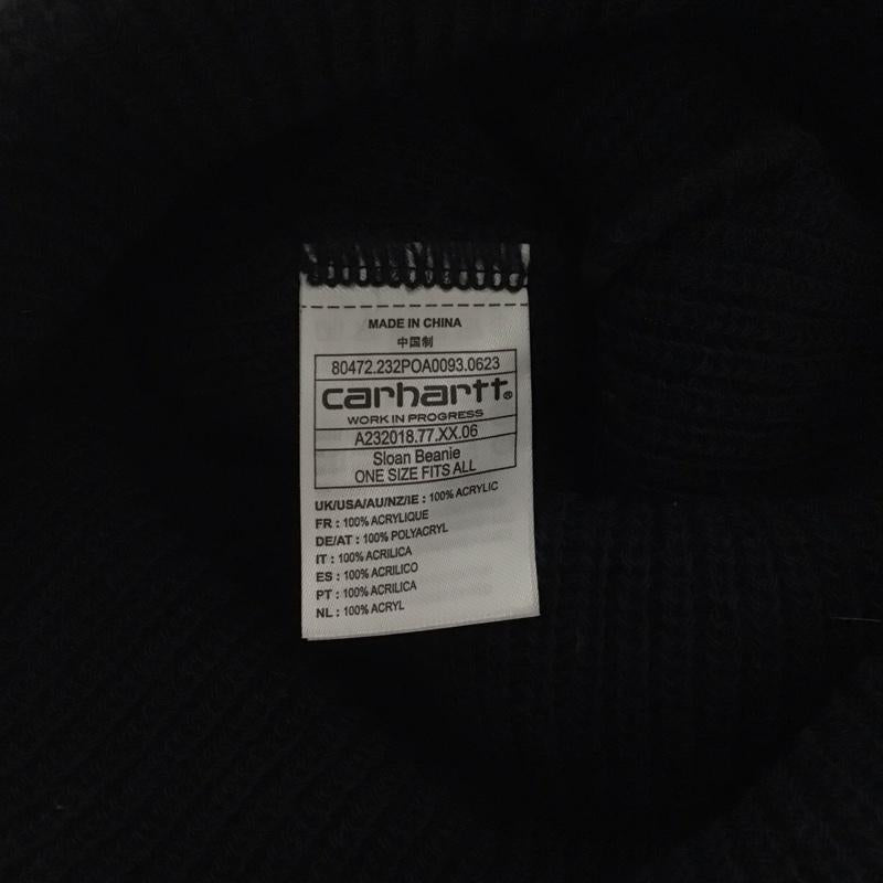 カーハートダブリューアイピー Carhartt WIP 帽子 ニット帽 ビーニー ロゴ、文字 紺 / ネイビー /  メンズ USED 古着 中古 10125644
