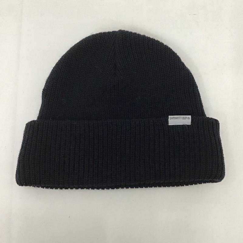 カーハートダブリューアイピー Carhartt WIP 帽子 ニット帽 ビーニー ロゴ、文字 紺 / ネイビー /  メンズ USED 古着 中古 10125644