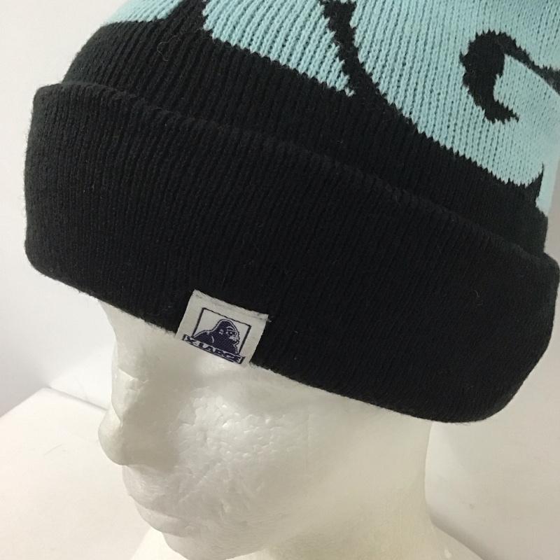 エクストララージ XLARGE 帽子 ニット帽 0144035 ビーニー ロゴ、文字 黒 / ブラック / X 水色 / ライトブルー /  メンズ USED 古着 中古 10125646