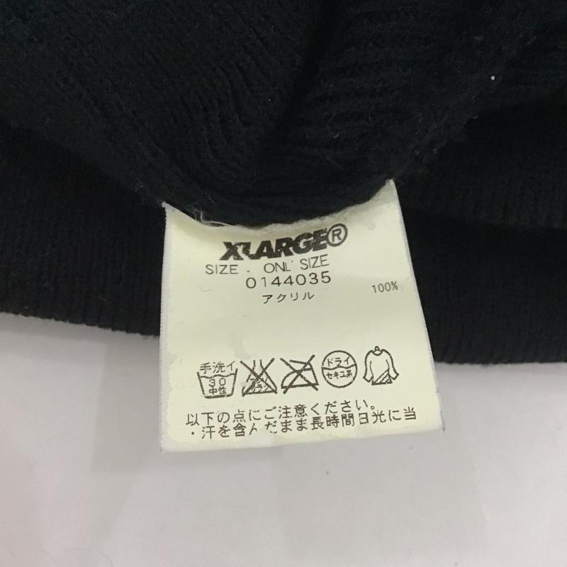 エクストララージ XLARGE 帽子 ニット帽 0144035 ビーニー ロゴ、文字 黒 / ブラック / X 水色 / ライトブルー /  メンズ USED 古着 中古 10125646