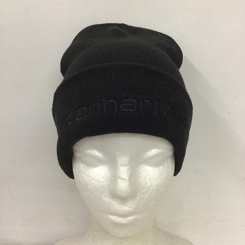 カーハート Carhartt 帽子 ニット帽 I030884 スクリプト ビーニー ロゴ、文字 黒 / ブラック /  メンズ USED 古着 中古 10125648