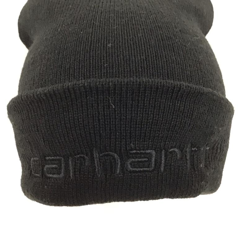 カーハート Carhartt 帽子 ニット帽 I030884 スクリプト ビーニー ロゴ、文字 黒 / ブラック /  メンズ USED 古着 中古 10125648